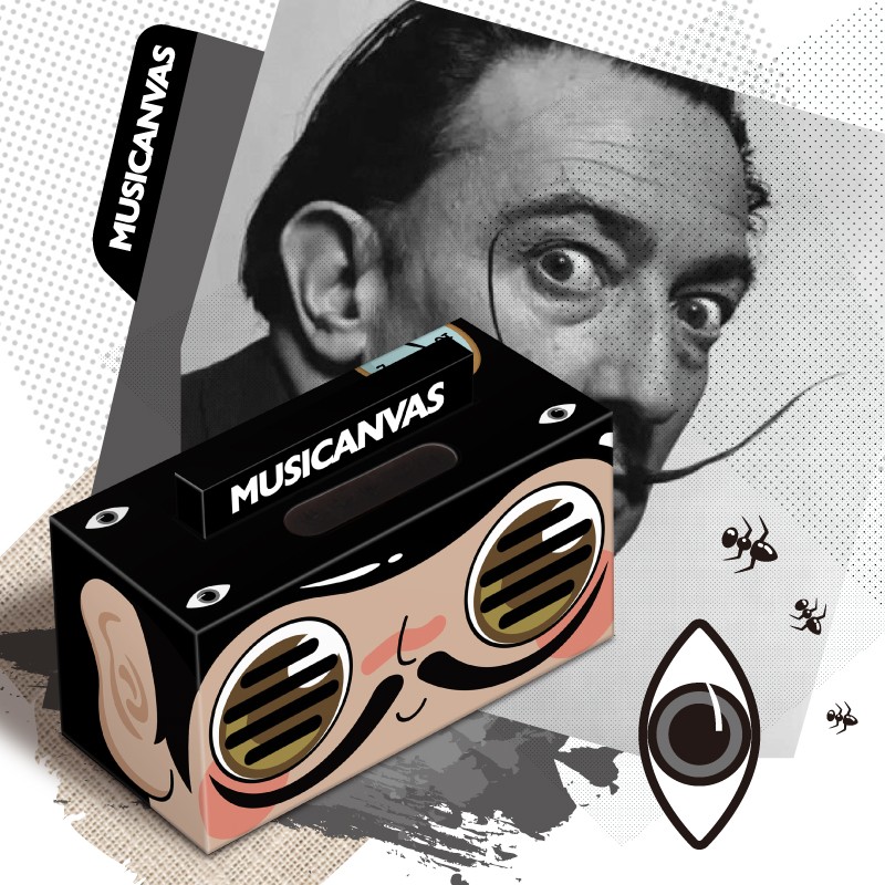 Musicanvas音乐画布mini电脑台式手机无线蓝牙音箱3D环绕家用高音质便携迷你小型音响低音炮 BABY 艺术家-达利 官方标配