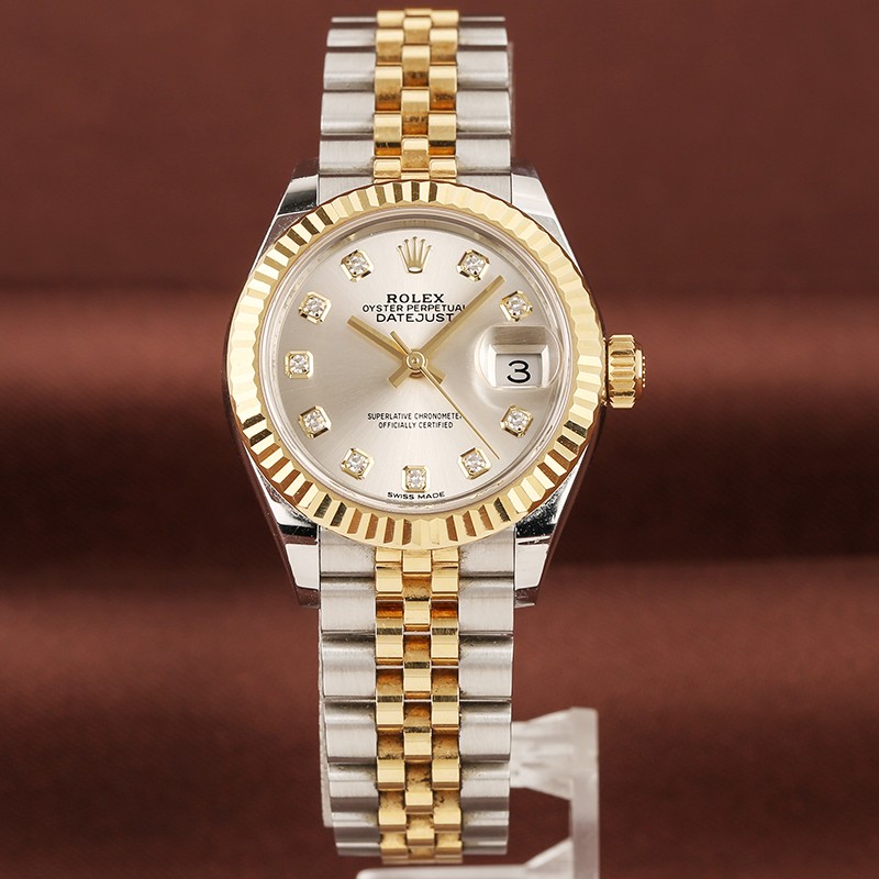 【二手95新】劳力士女表女装日志型18k黄金自动机械日历28mm瑞士奢侈