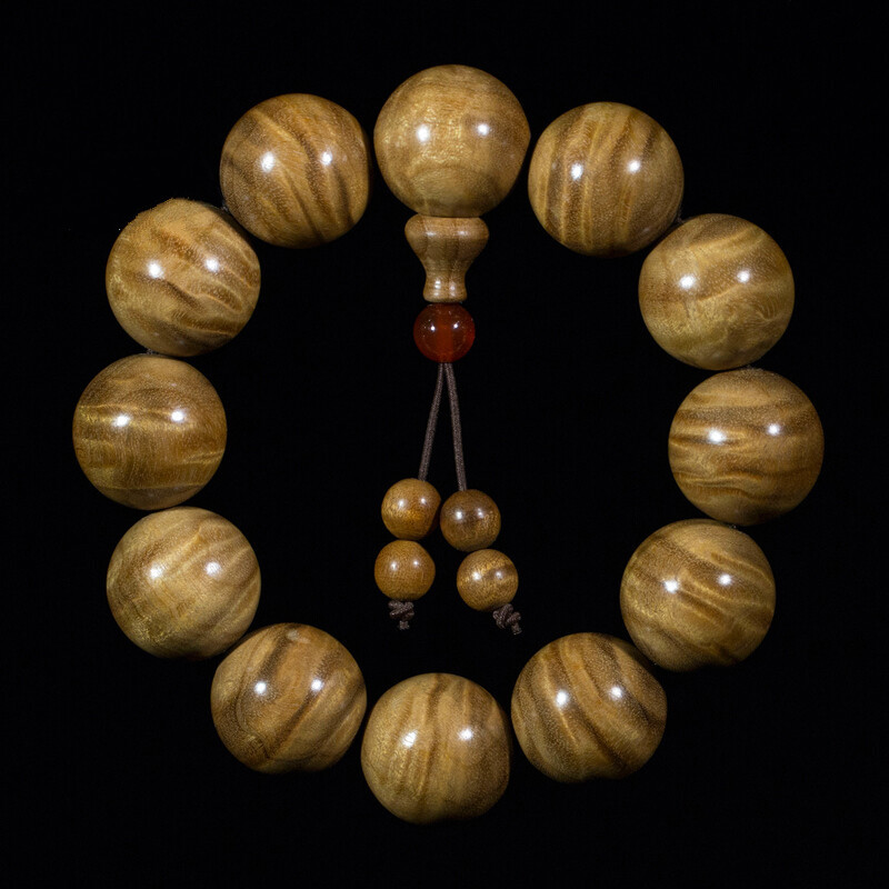 一北 龙胆纹四川金丝楠木手串2.0  老料满水波纹佛珠 手链