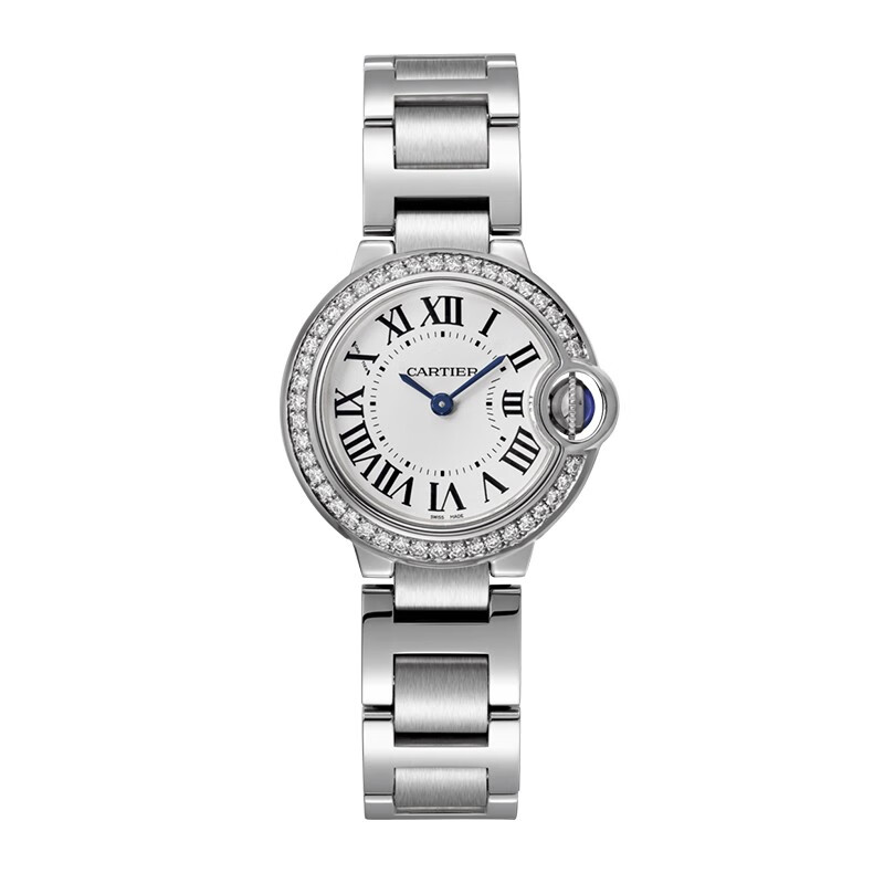 【二手95新】卡地亚 蓝气球系列 精钢原镶钻28mm石英机芯女士手表 w4