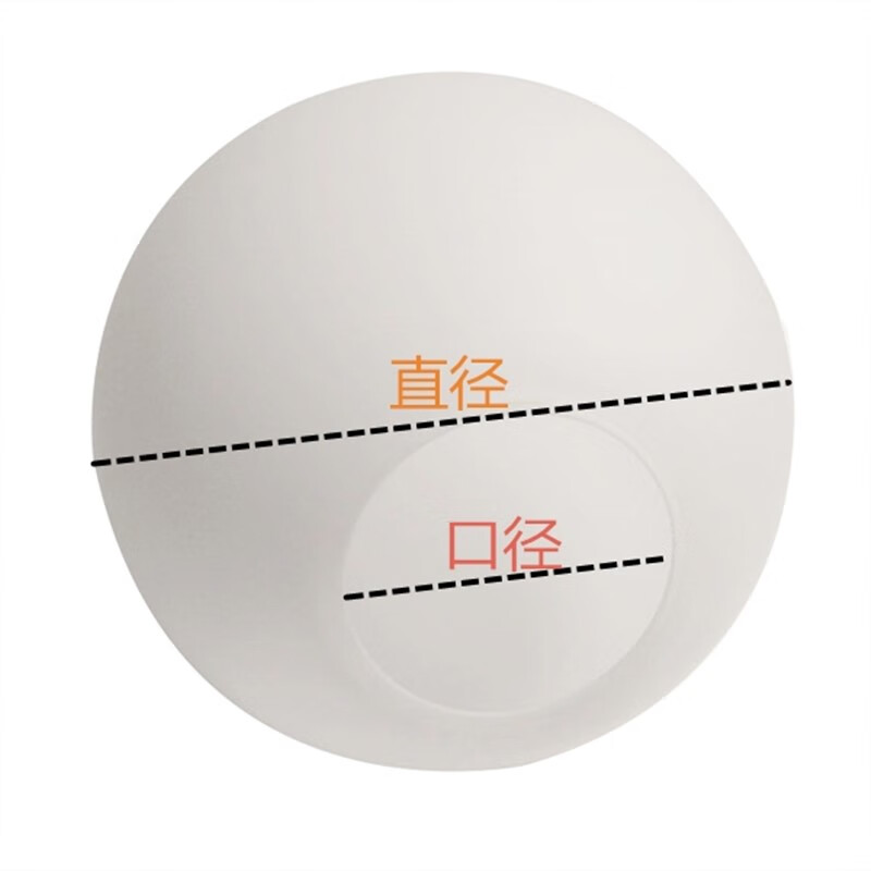 圆球灯罩灯饰配件奶白磨砂玻璃球形灯罩台灯吊灯吸顶配件 直径8cm口径