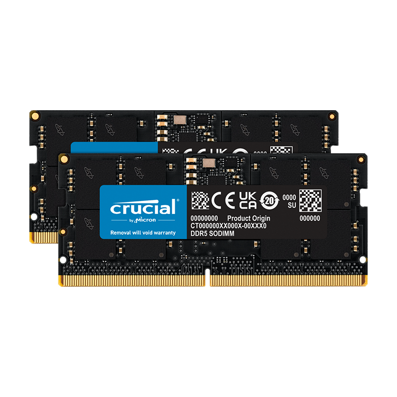 Crucial英睿达 32GB（16GB×2）套装 DDR5 4800频率 笔记本内存条 美光（原镁光）原厂颗粒 AI电脑配件