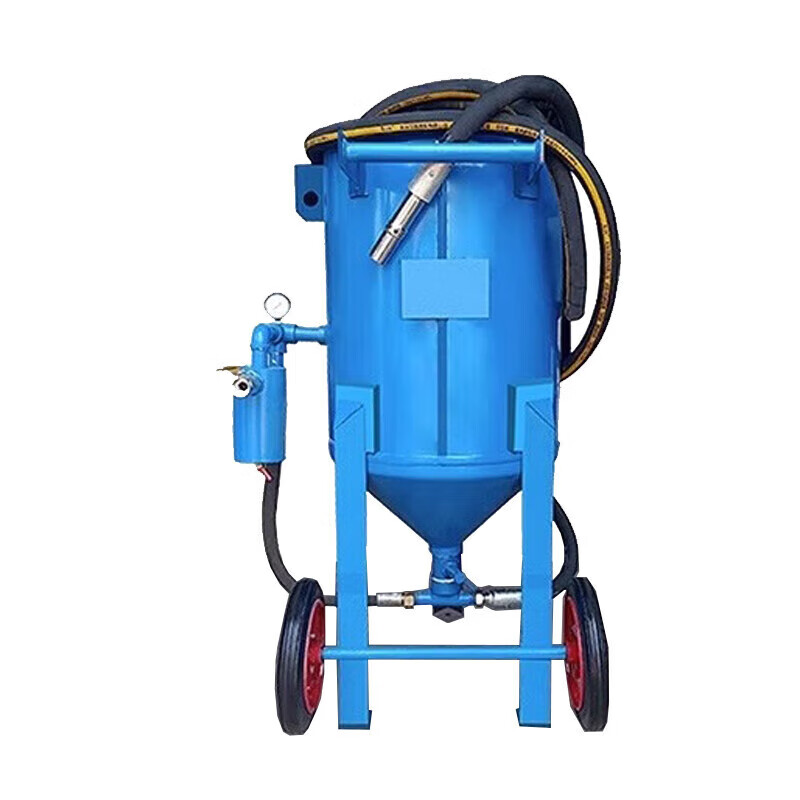 新勇士移动开放式高压喷砂机小型手动喷砂机汽车翻新除锈轮船去氧化皮 420简易阀+喷砂服