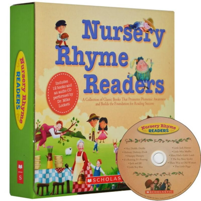 进口英文原版 nursery rhyme readers scholastic 童谣韵律训练12册