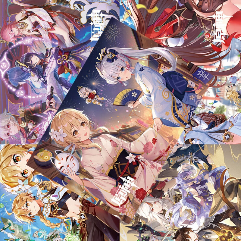 创京懿选原神人物角色系列海报 单人散兵草神晴雷电将游戏周边动漫