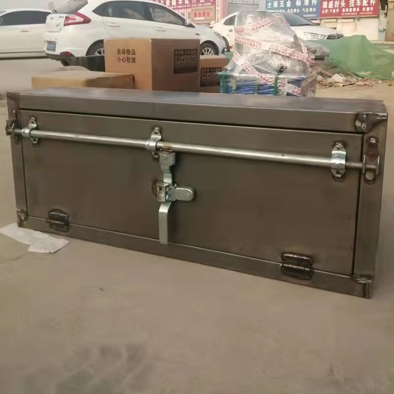 天颛半挂车铁皮带锁杆工具箱车载外挂大货车加厚长方体工具箱定制