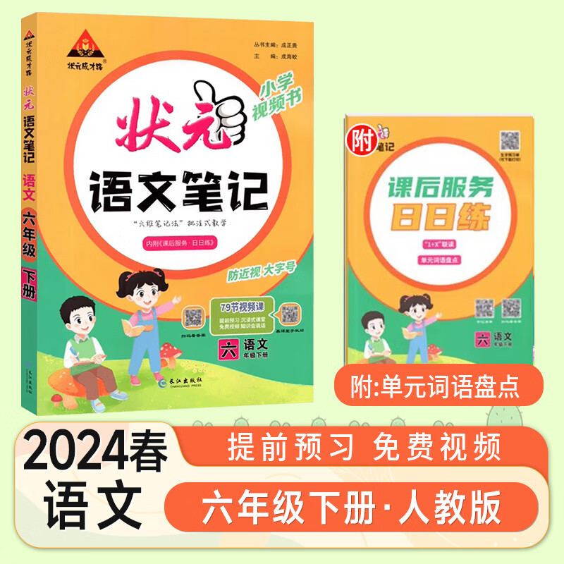 2024春下册小学状元笔记语文数学四五六年级课本教材全解解读 六年级 语文