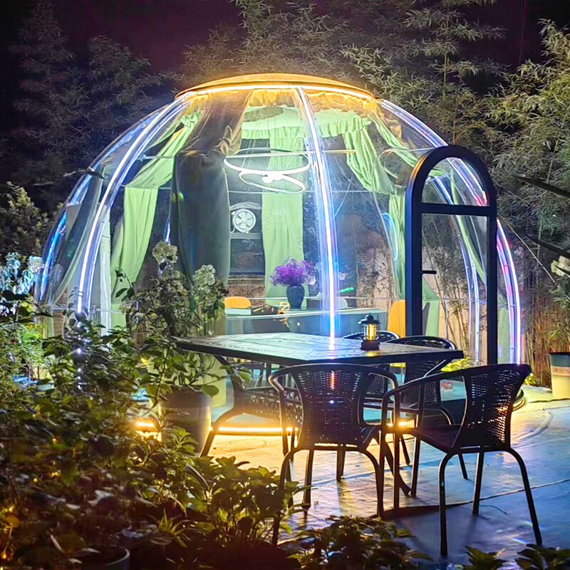仁聚益网红pc星空房球形户外餐吧民宿泡泡房透明玻璃房露营帐篷餐饮