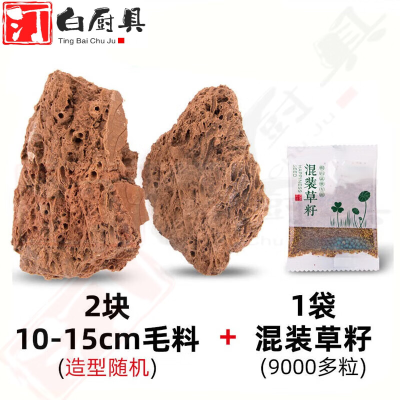 天然上水石吸水石小型假山石盆景石头鱼缸微景观原石造景装饰摆件 2块