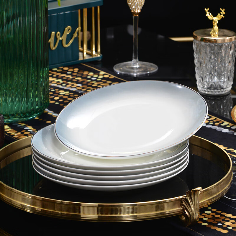 孟垣星空渐变34件套骨质瓷饭碗汤碗套装盘子碟子餐具套装MY-XKH34 星空渐变灰34件套礼盒套装