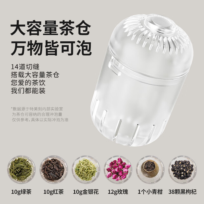 特美刻(TOMIC)磁弹泡茶杯男士水杯大容量运动水壶Tritan耐高温户外运动车载 黑色700ml