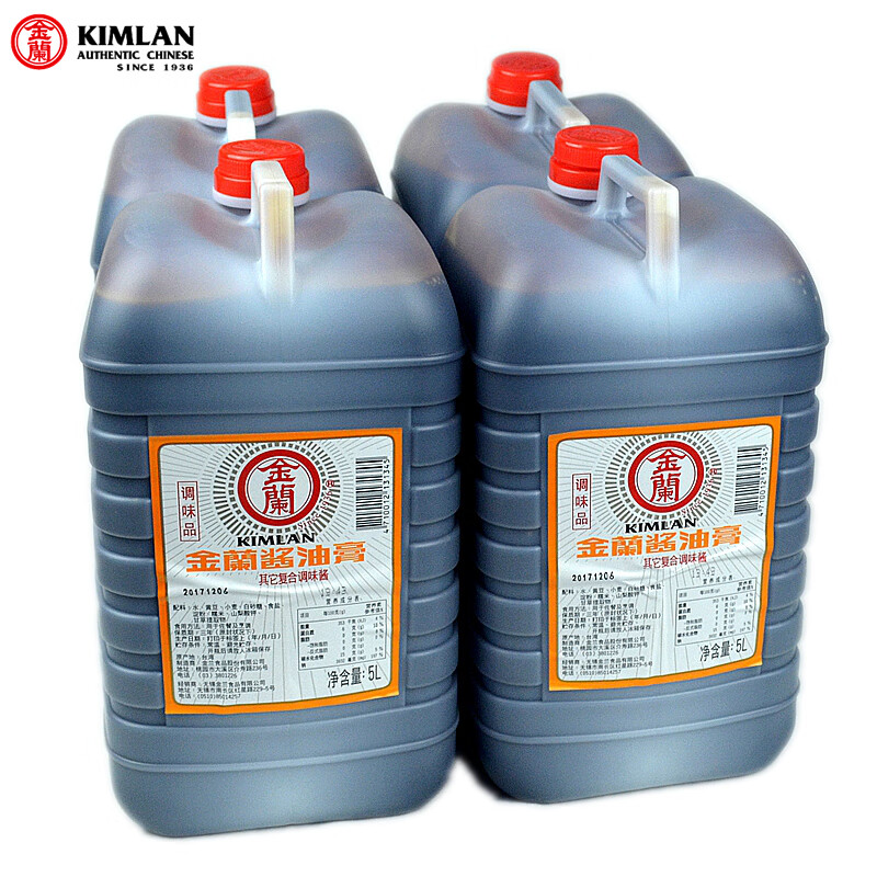 金蘭(kimlan) 台湾原产 金兰 酱油膏 免运整箱5l装*4桶 金兰油膏 台式