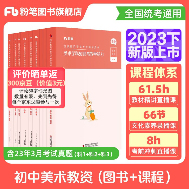 粉笔教资2023教师资格证考试用书教材历年真题中小学初高中教资考试资料2023 初中美术全套10本