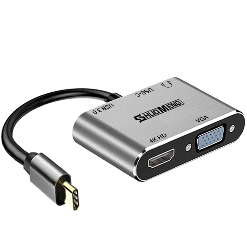 硕盟typec转接头转接口typec扩展坞hdmi苹果电脑华为拓展坞带投影仪