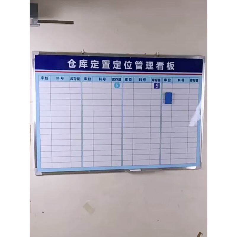 七流婉仓库管理看板定制磁性办公黑板硬白板铝合金目视化货架物料写字