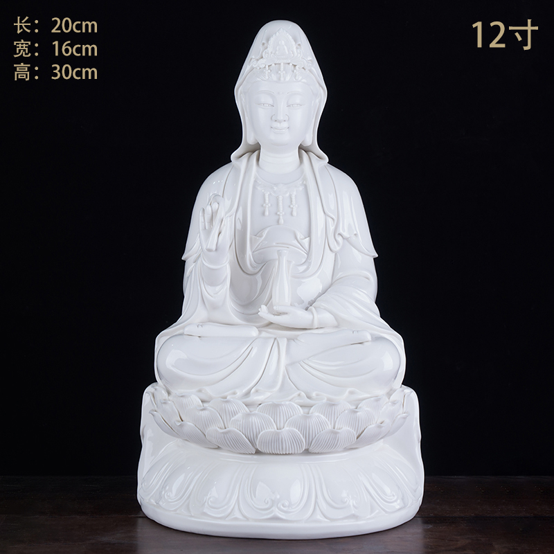 科茵格南海观世音佛像家里供奉家用描金彩绘观音菩萨神像保平安陶瓷