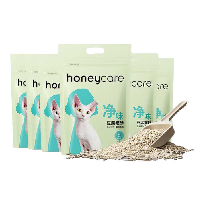 HONEYCARE好命家 好命天生凈味豆腐貓砂6L（2.6Kg）*6袋 原味玉米植物貓砂