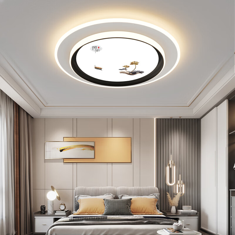 佲伙卧室灯2024年新款客厅灯led吸顶灯房间灯现代简约超亮主卧灯灯具 【荷韵】直径50CM高亮白光60瓦