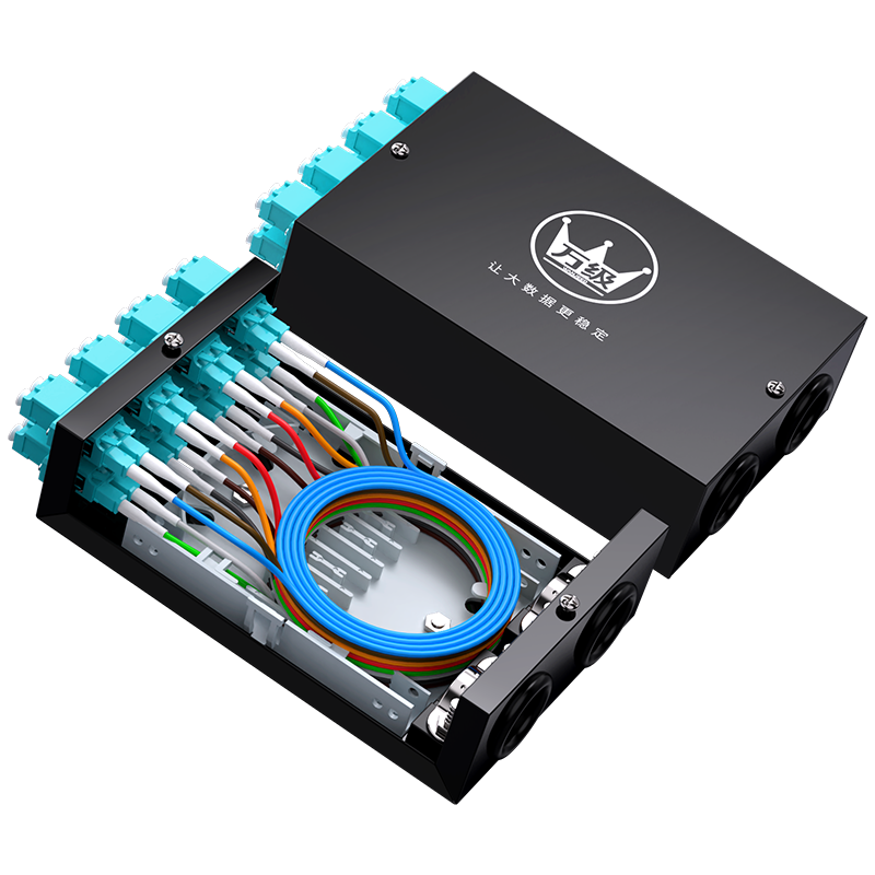 萬級（OFNPFTTH）光纖配線架 8口16芯單模LC滿配電信級光纖熔纖盒機柜配線架含尾纖終端盒 2-4121