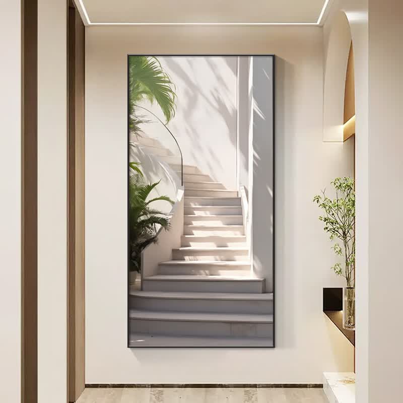 法式步步高升装饰画入户玄关走廊过道挂画现代 x7889平步青云a 40*80
