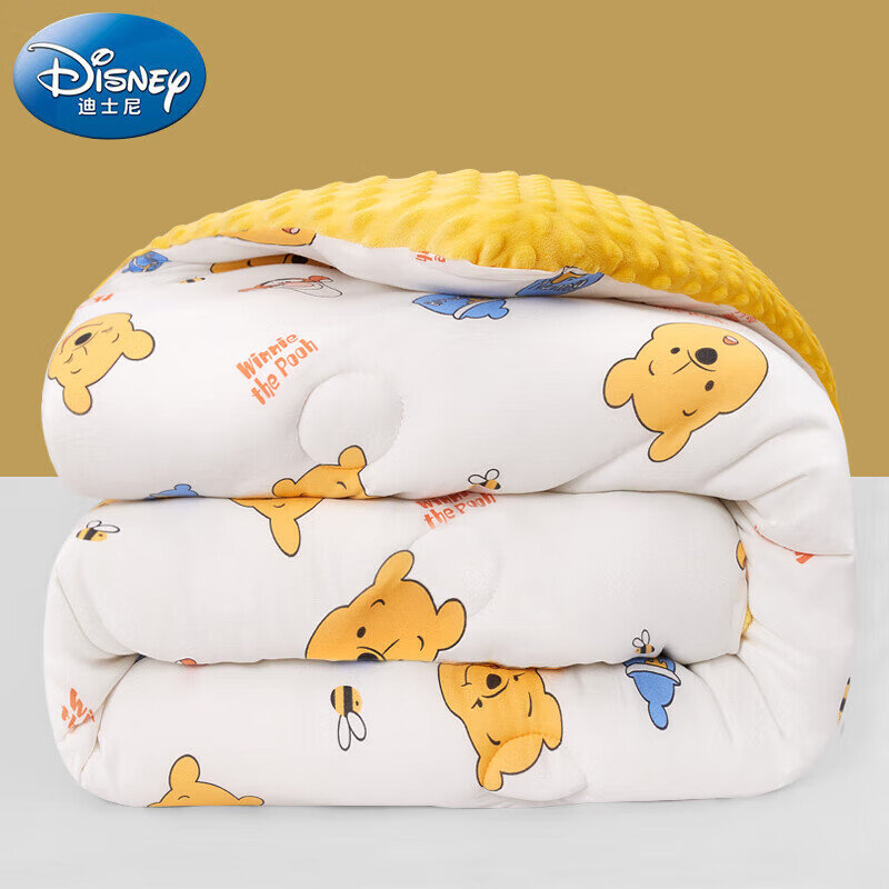 迪士尼宝宝（Disney Baby）婴儿童被子豆豆毯安抚被A类春秋季被芯幼儿园午睡新生儿床上用品毛毯盖被褥3斤 维尼