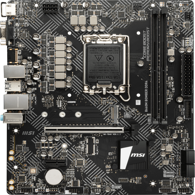 微星(MSI)B660M BOMBER DDR4 爆破弹电脑主板+Intel 酷睿 i7-12700 板U套装/主板CPU套装