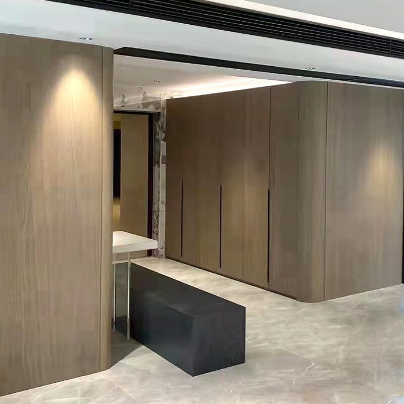 仁聚益木饰面板实木免漆板烤漆科定梵品uv格栅板隐形门kd护墙板背景墙