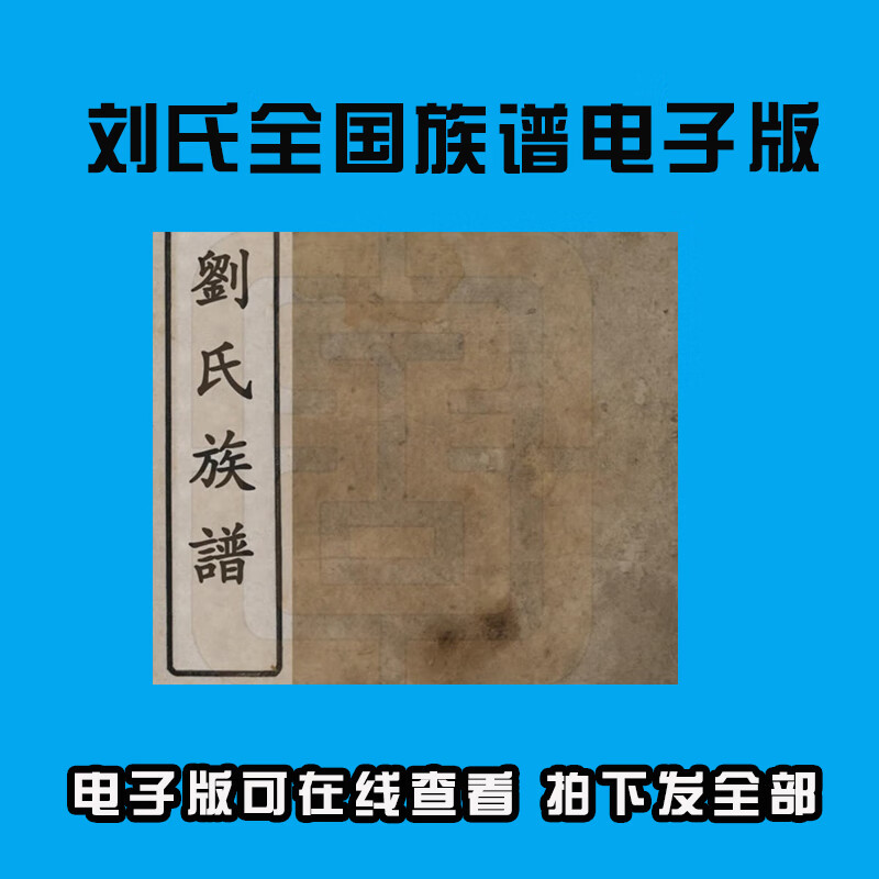 刘氏宗谱家谱老族谱大合集姓氏修谱研究收藏