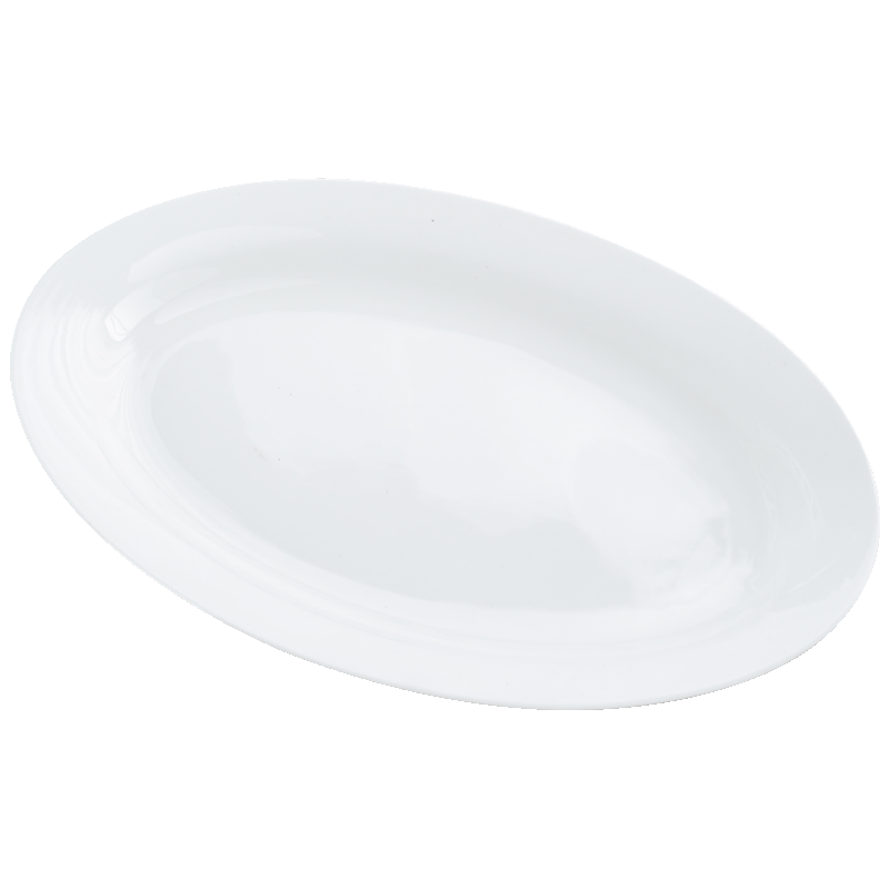 陶相惠骨瓷鱼盘家用12寸纯白釉下彩椭圆大盘子菜碟微波炉蒸鱼陶瓷盘子