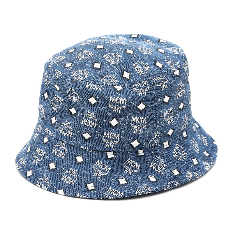 mcm女士logo徽标渔夫帽 遮阳帽子mehdsmm15 蓝色 均