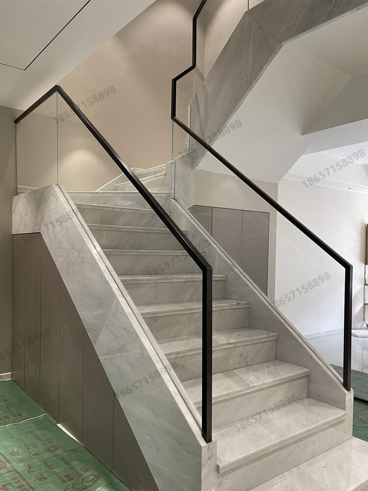澳颜莱玻璃栏杆卡槽 网红别墅超白钢化玻璃楼梯扶手栏杆现代简约轻奢
