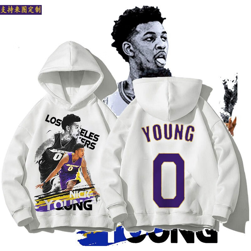 pfb尼克杨球衣男0号球服篮球运动连帽卫衣男女宽松大码外套冬 s 款式1