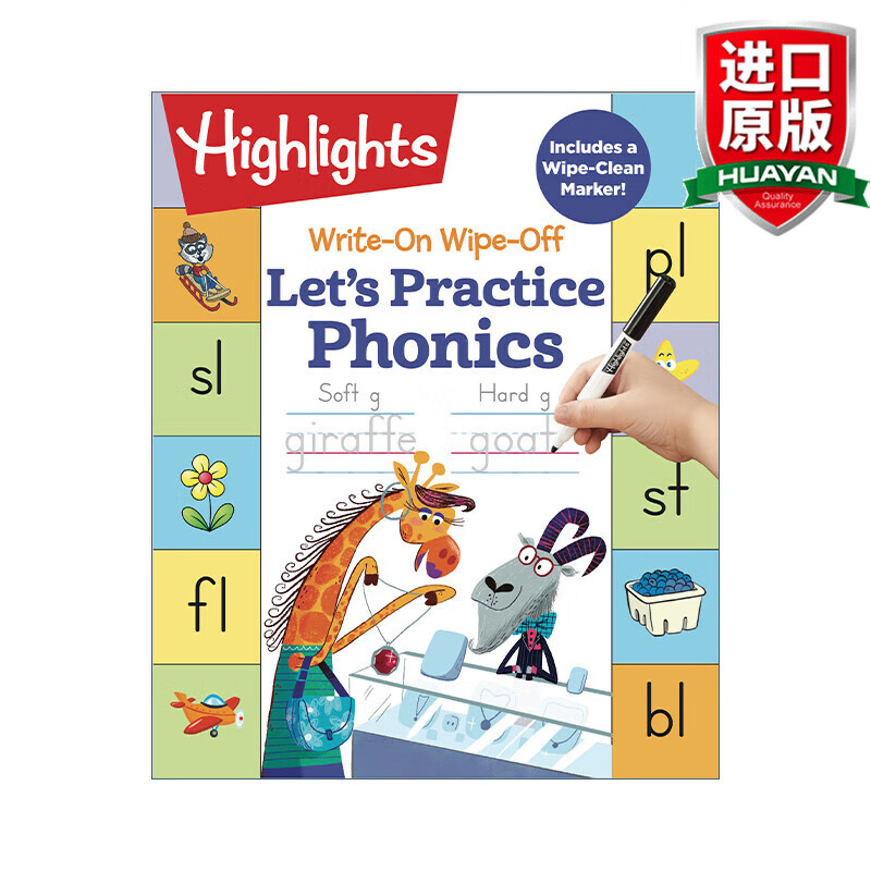 write-on wipe-off lets practice phonics 英文原版 可写可擦 自然