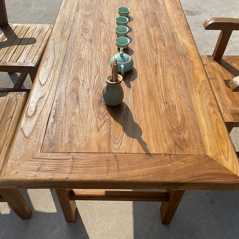 功夫茶几老榆木实木茶桌家用吧台原木中式餐 款式一桌子120*60*高75