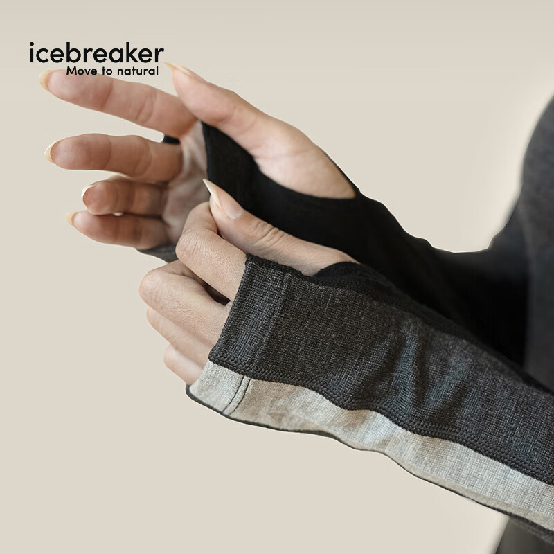 icebreaker美利奴羊毛女260 ZoneKnit户外跑步滑雪运动保暖贴身层功能内衣 花灰色 M