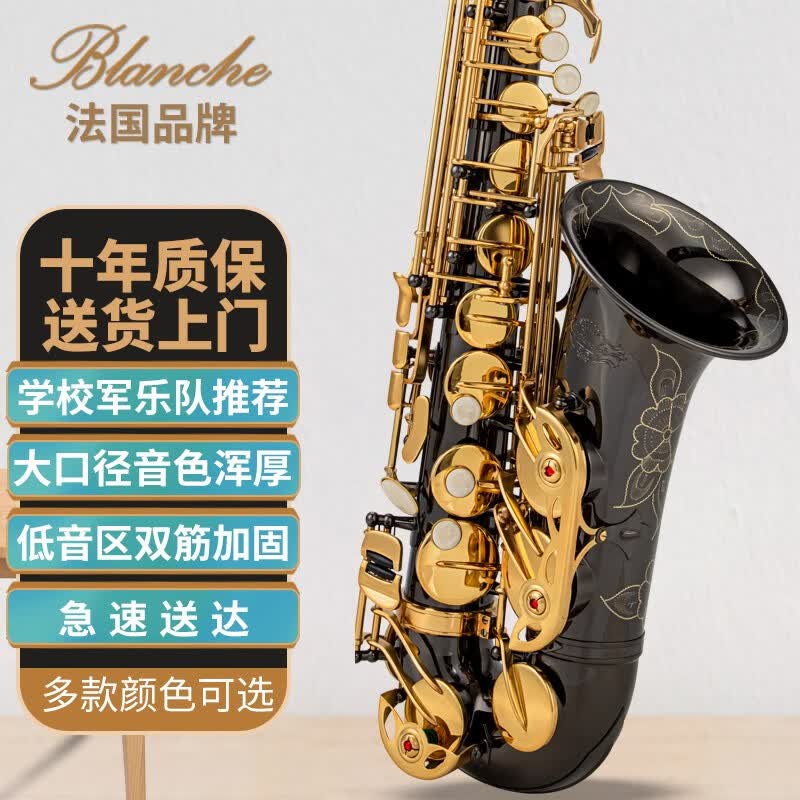 Blanche萨克斯管乐器 降e调中音萨克斯风 初学者法国品牌 管乐队老师推荐 BAS-580黑镍金建加大口径双筋加高性价比高么？