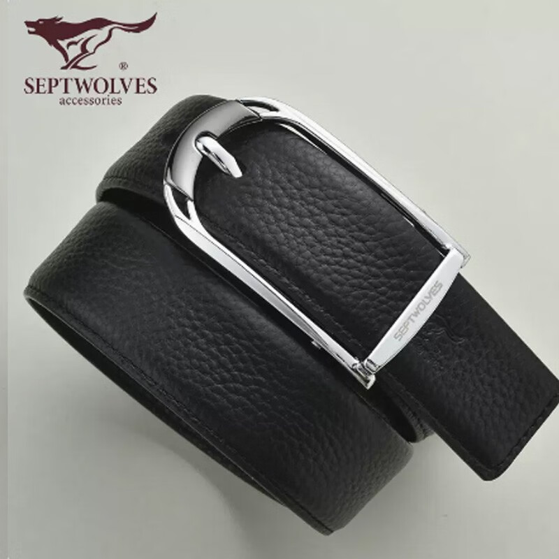 七匹狼(septwolves)皮带男士真皮针扣纯牛皮青年休闲商务腰带中年轻人