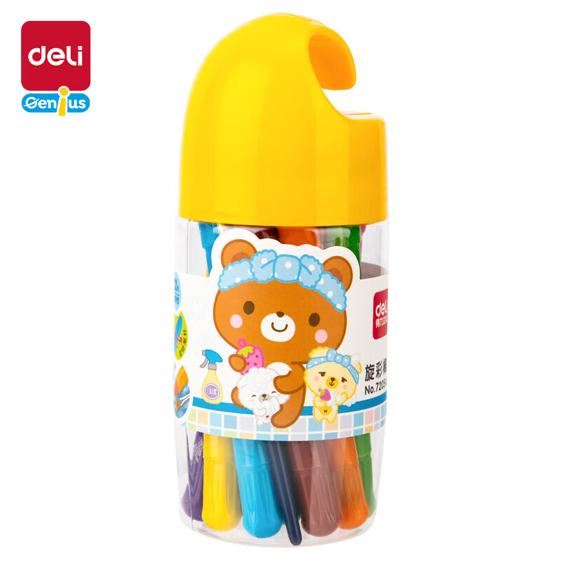得力（deli）水溶性炫彩棒油画棒12色蜡笔儿童绘画玩具男女孩生日礼物72054 
