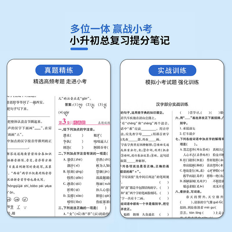 2024年小升初真题卷语文数学英语必刷题总复习提分笔记人教版小学毕业升学总复习资料六年级下册模拟 小升初【英语】 无规格