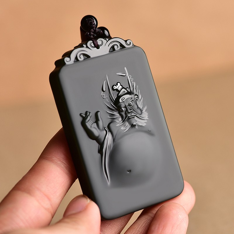 暗杠和田玉钟馗吊坠男款青玉细料挂件玉坠玉牌玉器牌子玉石项链附证书