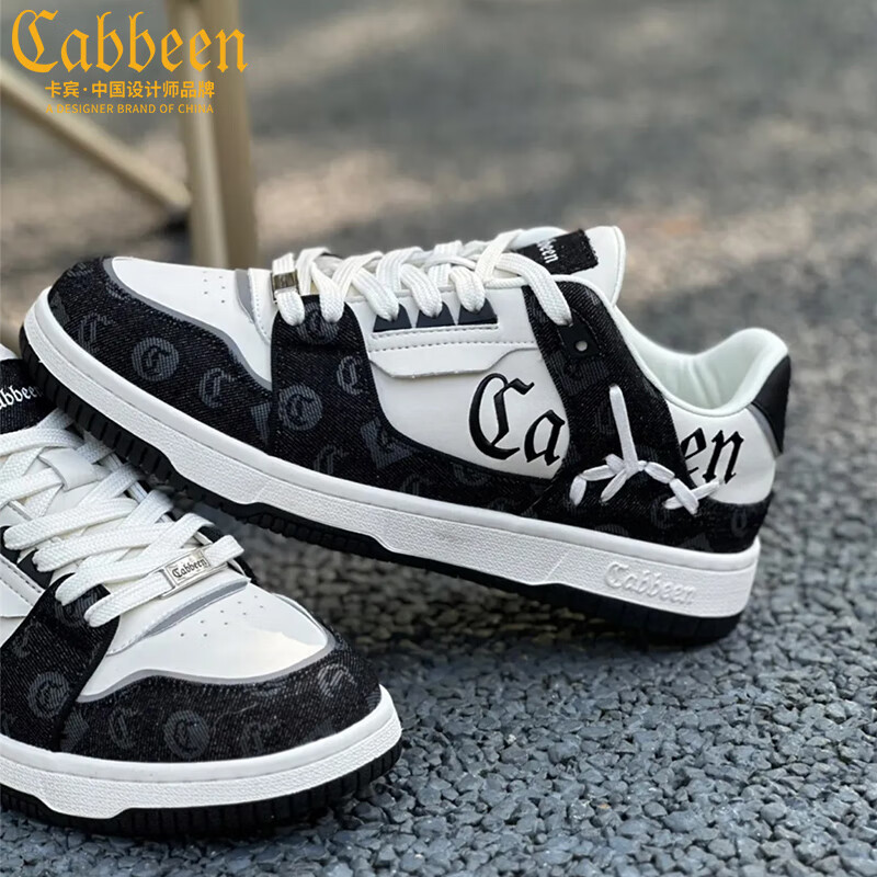 卡宾男鞋冬季新款潮牌鞋子男百搭时尚男士板鞋轻便软底运动鞋男休闲鞋 黑色【情侣款】 39