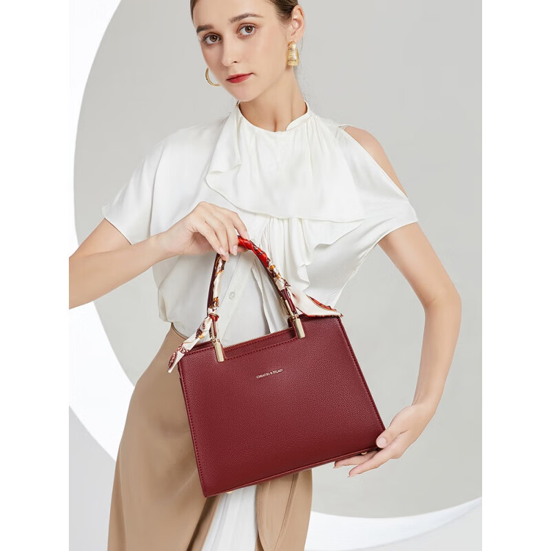 福禄克送妈妈显年轻的包包手提包红色2023中年女结婚婆婆礼物婚感 藏蓝色丝巾+礼袋