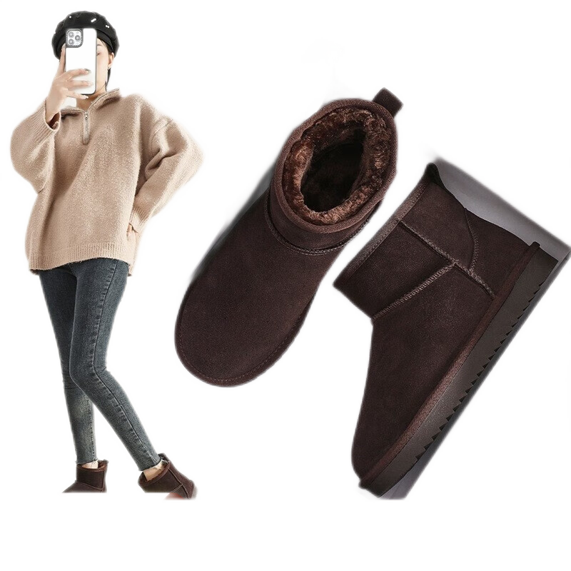 ���ڲ�����ZHRѩ��ѥŮѥ�������޼Ӻ�ůţƤ���аٴ�һ�ŵŷ��������ЬŮ�� ����ɫ 38