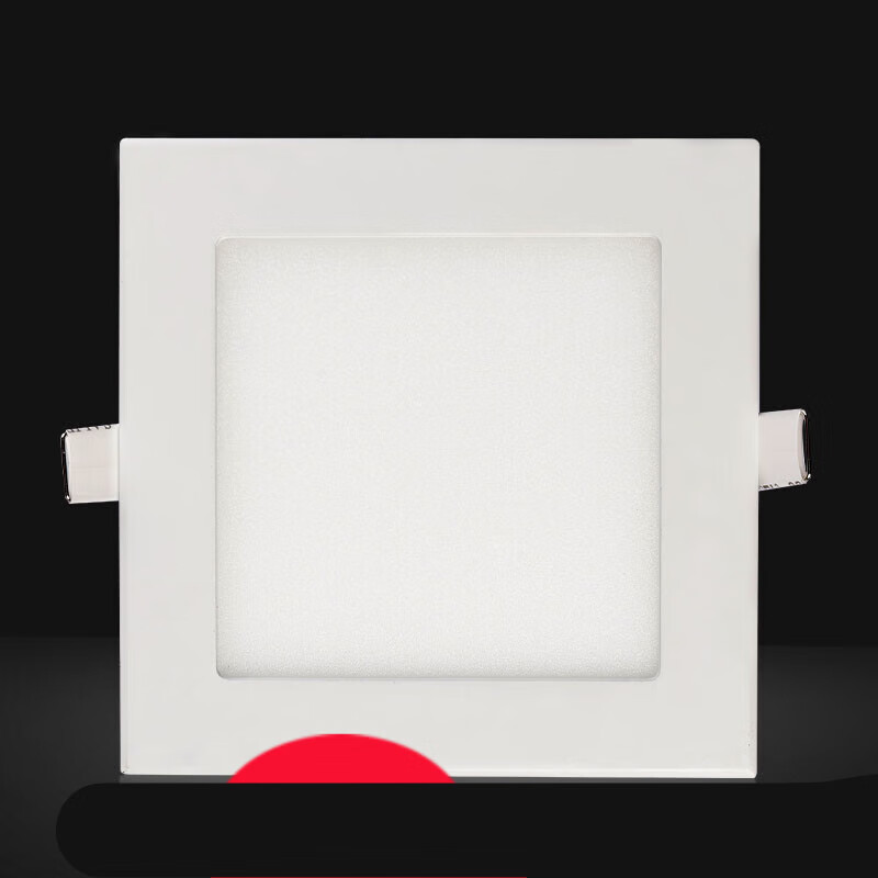 扑哩扑剌方灯正方形筒灯射灯格栅开孔嵌入式白色 浅紫色