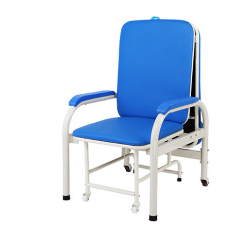 陪护椅床两用单人医院陪护椅家用多功能折叠床办公午休椅加固 蓝色