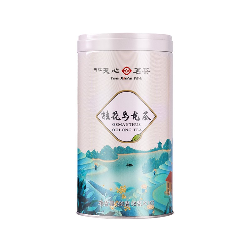 天福天心茗茶 桂花乌龙茶 特级醇香花茶 罐装80克