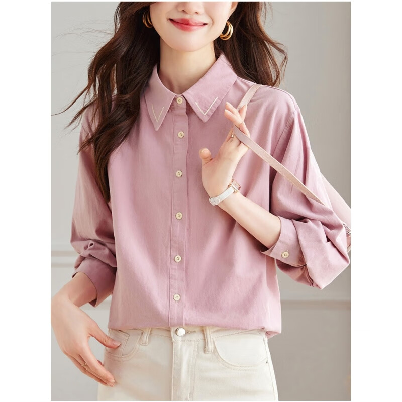 clotho rennie品牌女装衬衫女长袖2024春秋新款内搭小个子时尚洋气