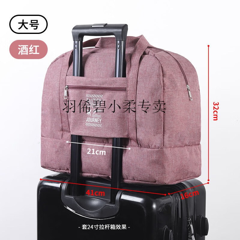 天颛拉杆箱包挂包 旅行包可挂行李箱上的包双层旅行袋便携手提收包男