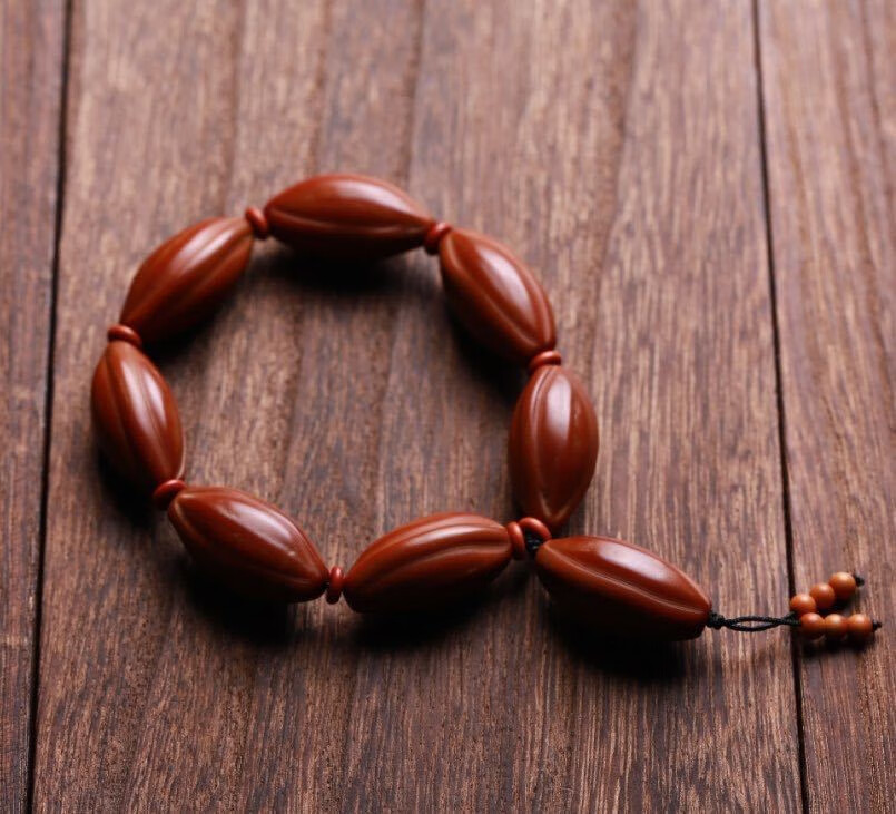 福韵瑞橄榄核素珠扭转乾坤手链橄榄核素珠手串橄榄核长串素核佛珠念珠