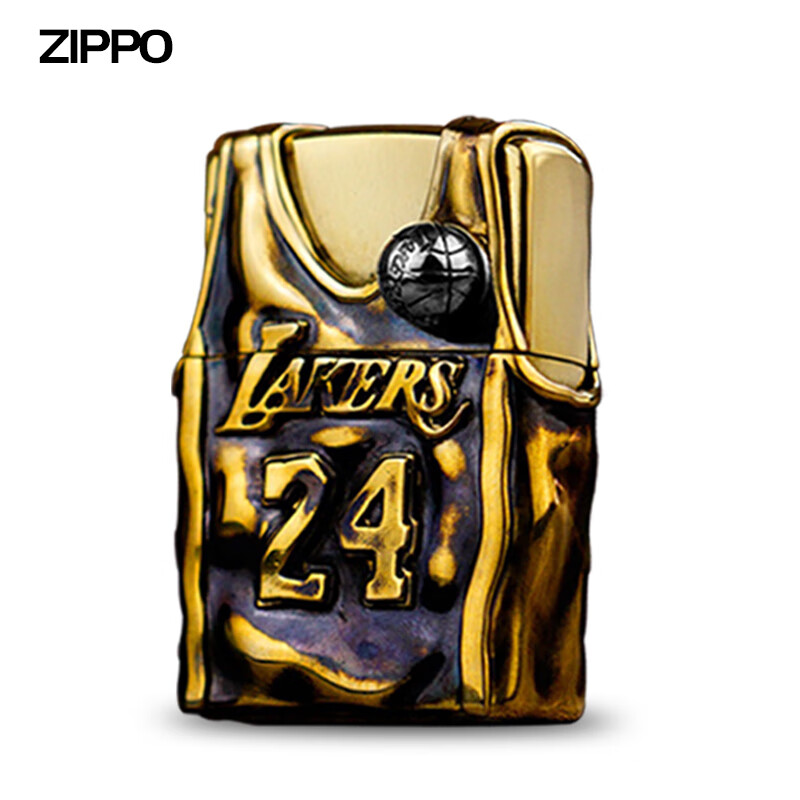 zippo防风打火机 科比球衣纪念24号创意刻字七夕送男朋友 科比 金色